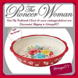 2023 🦋 New Pioneer Woman Fancy Flourish 10-Inch Stoneware Pie